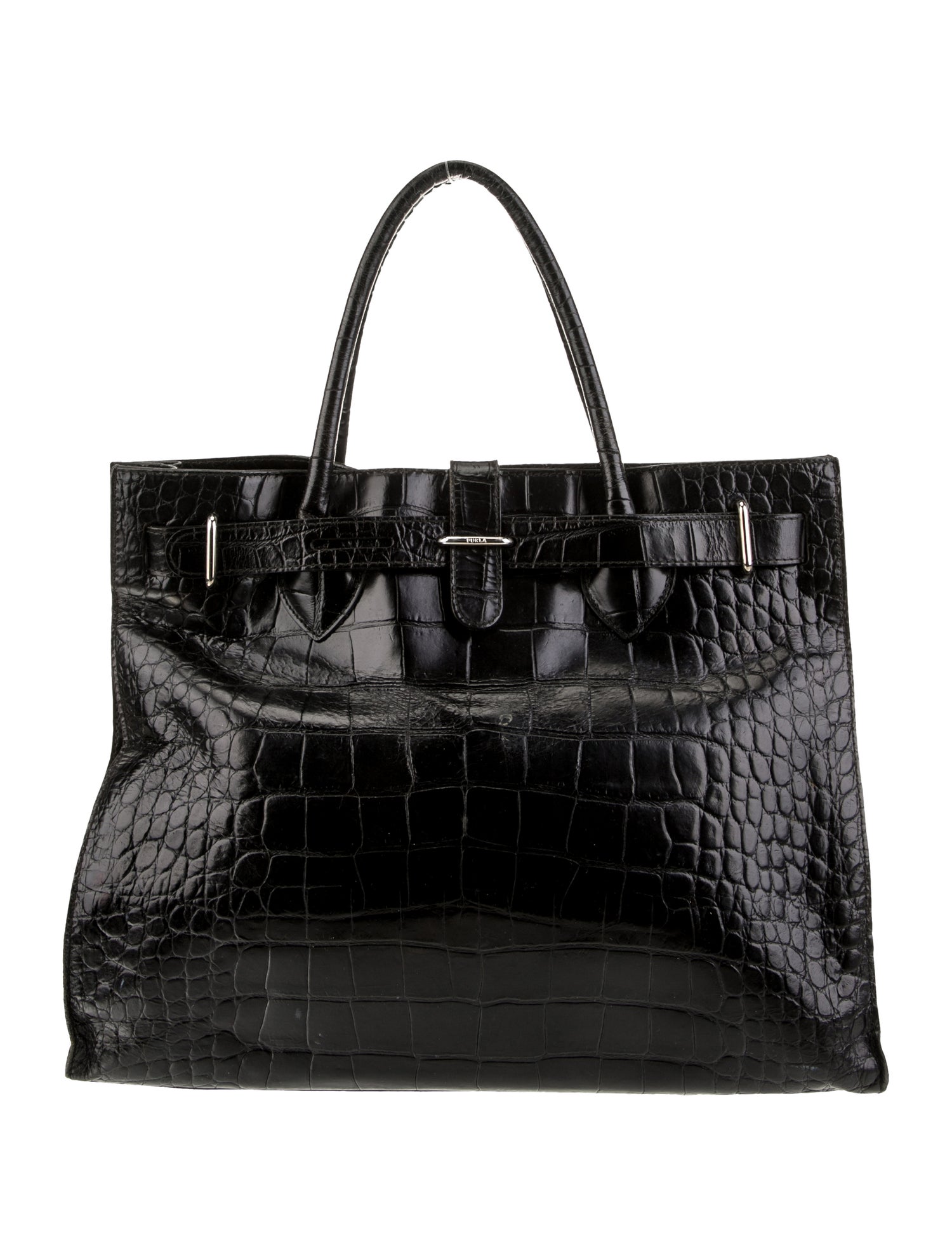 Furla Embossed Leather Top Handle Bag